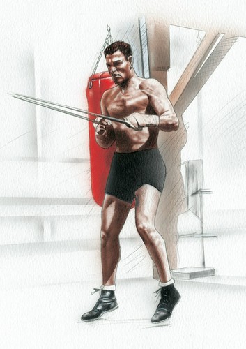 Jack dempsey training art work - jack,
