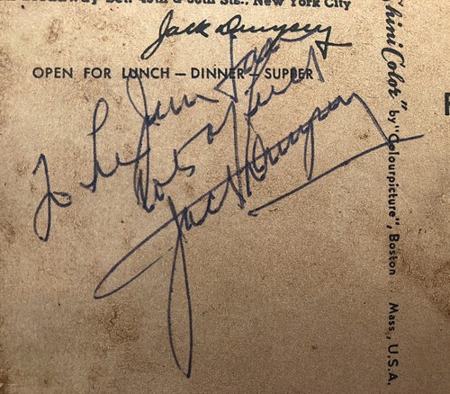 Rare jack dempsey signed - jack,