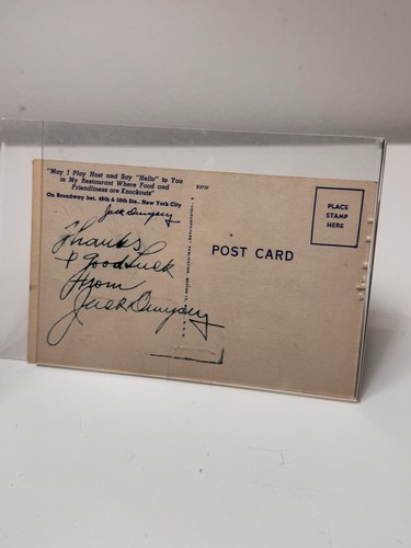 Jack dempsey signed - dempsey, postcard