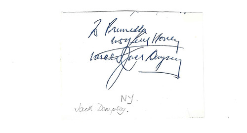 Jack dempsey signed autograph - jack,