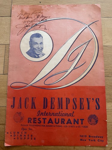 Boxer jack dempsey restaurant - boxer,