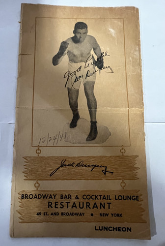 Jack dempsey signed tri fold - jack,